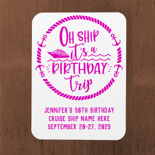 Magnet Flexible Oh Navire Anniversaire Voyage Porte de croisière