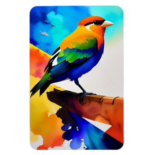 Magnet Flexible Oiseau couleur aquarelle
