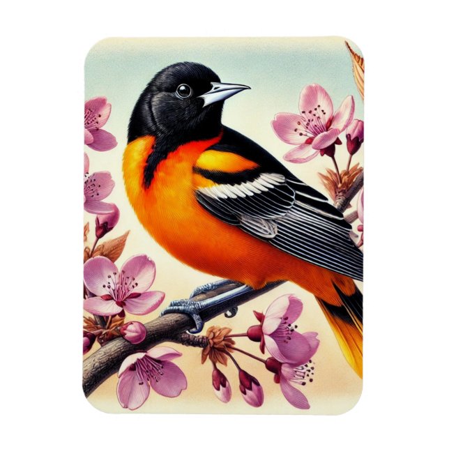 Magnet Flexible Oiseau du Maryland Oriole Baltimore (Vertical)