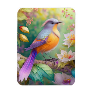 Magnet Flexible Oiseau Fantastique à Tête de Lavande et Poitrine O