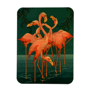 Magnet Flexible Oiseaux Animaux Sauvages Vintage, Flamants Roses T