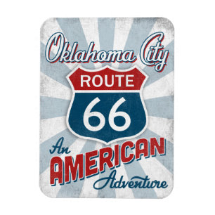 Magnet Flexible Oklahoma City Route 66 Amérique Vintage Oklahoma