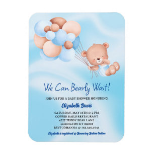 Magnet Flexible On Peut Attendre De Beau Beige Baby shower Garçon