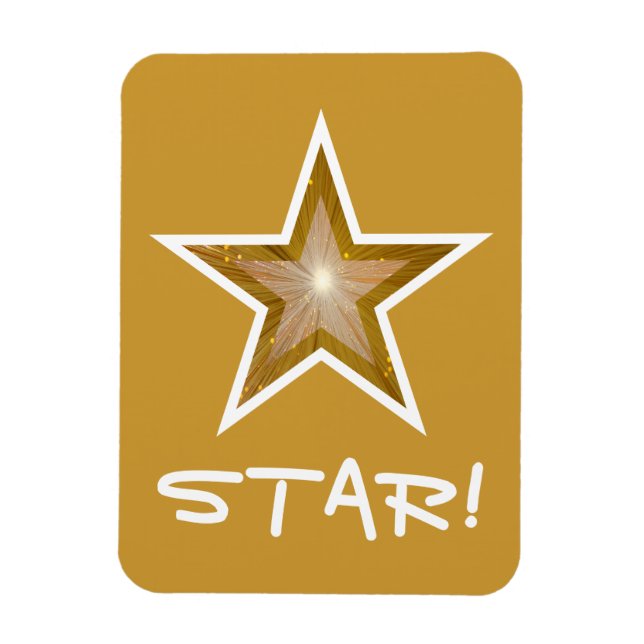 Magnet Flexible "Or" Star 'STAR!' magnétique flexible or (Vertical)