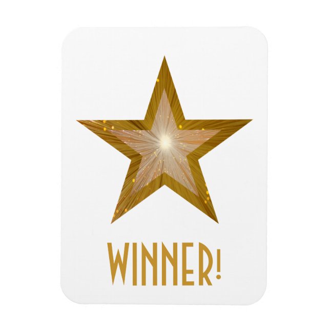 Magnet Flexible "Or" Star 'Winner' flexible aimant blanc (Vertical)