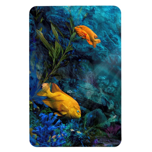 MAGNET FLEXIBLE ORANGE FISH BLUE OCEAN (Vertical)