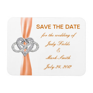 Magnet Flexible Orange Infinity Heart Enregistrer L'Aimant Date