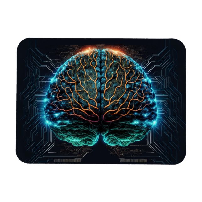 Magnet Flexible Ordinateur Cybercerveau magnétique (Horizontal)