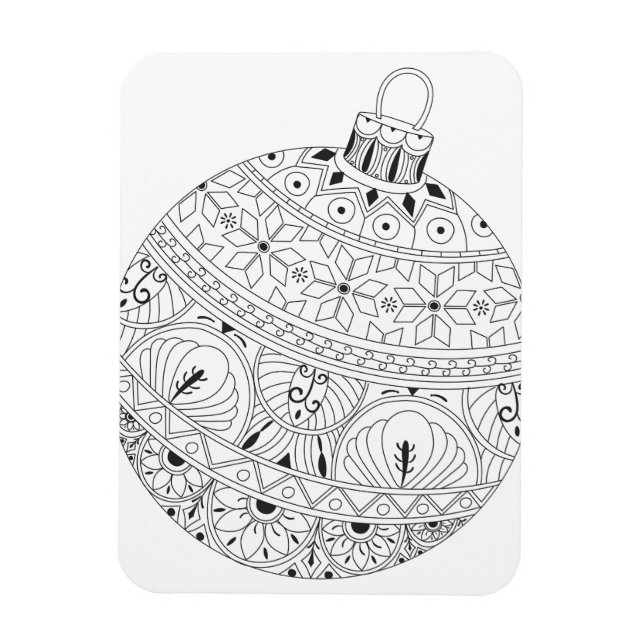 Magnet Flexible Ornement de Noël en noir et blanc (Vertical)