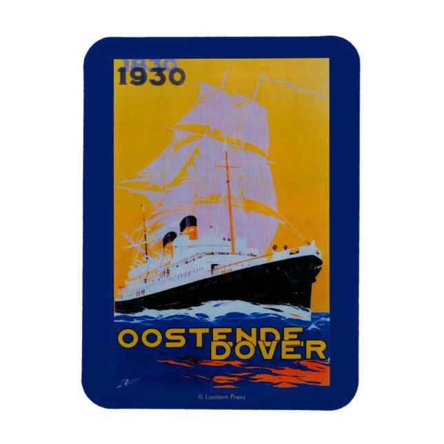 Magnet Flexible Ostende Dover Poster Vintage Europe (Vertical)