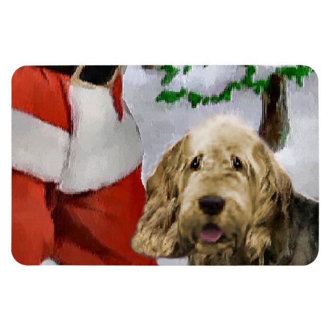 Magnet Flexible Otterhound avec Noël Père Noël (Horizontal)