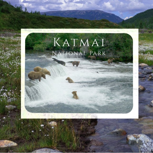 Magnet Flexible Ours Brown Pêche Katmai Magnat du parc national (Créateur téléchargé)