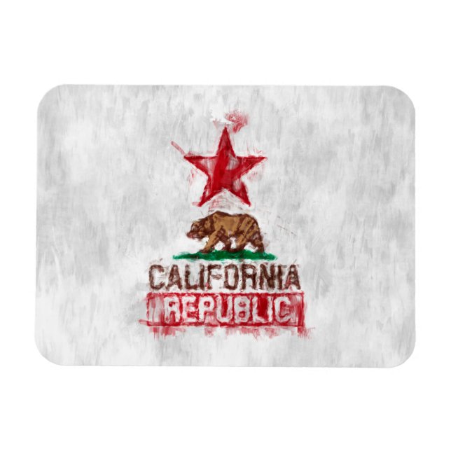 Magnet Flexible Ours drapeau de la République de Californie en sty (Horizontal)
