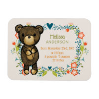 Ours en peluche avec Fancy Florals naissance bébé