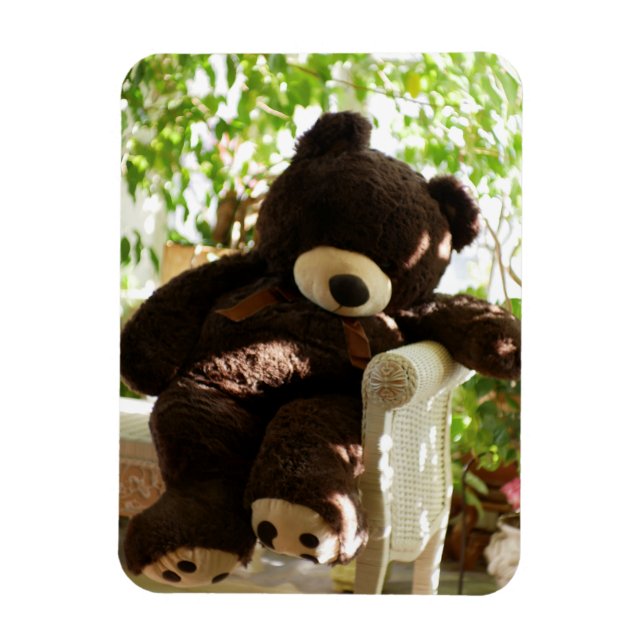 Magnet Flexible Ours en peluche géant se détendre au paradis (Vertical)