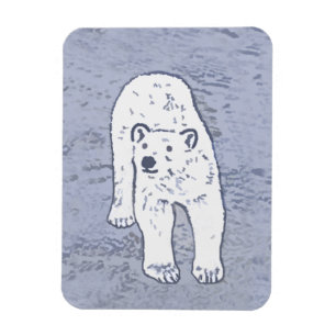 Magnet Flexible Ours polaire sur la peinture sur glace - Art origi