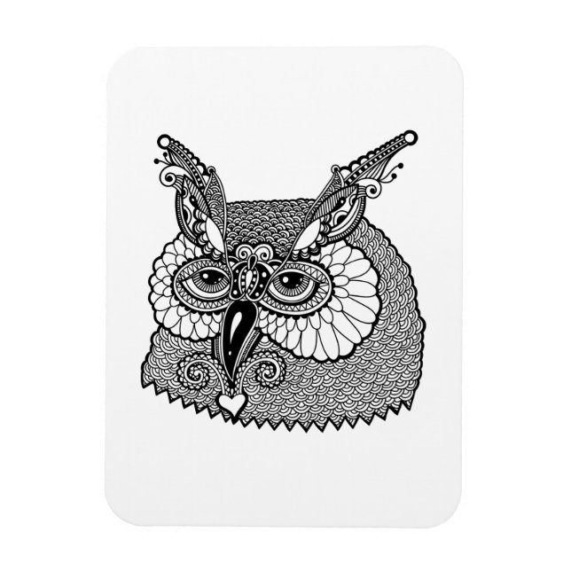 Magnet Flexible Owl Head Zendoodle (Vertical)