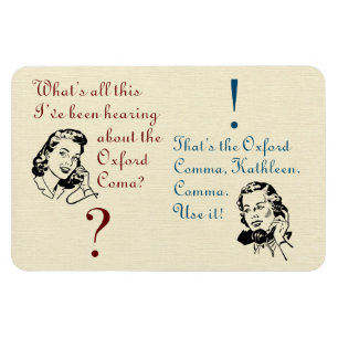 Magnet Flexible Oxford Comma pas Coma avec Retro Ladies