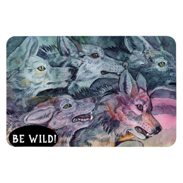 Magnet Flexible Pack Wolf aquarelle (Horizontal)