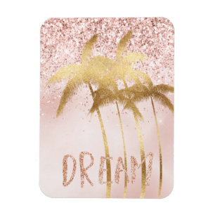 Magnet Flexible Palmiers d'or Pink Ombre Parties scintillant Dream