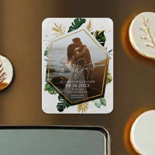 Magnet Flexible Palmiers Tropicaux Photo Gilded Enregistrer La Dat