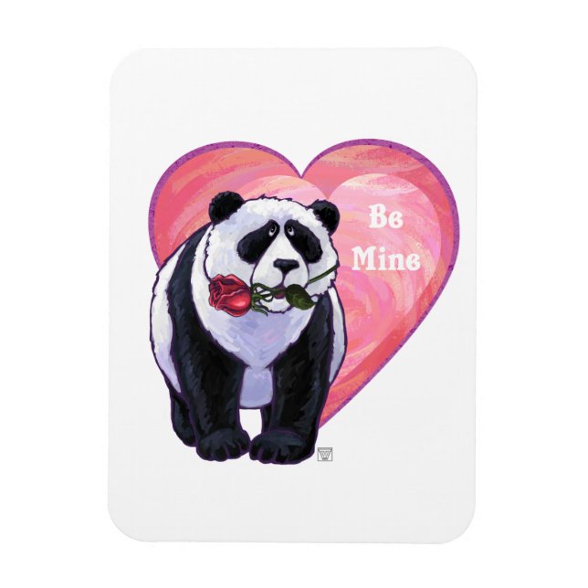 Magnet Flexible Panda Bear Saint Valentin (Vertical)