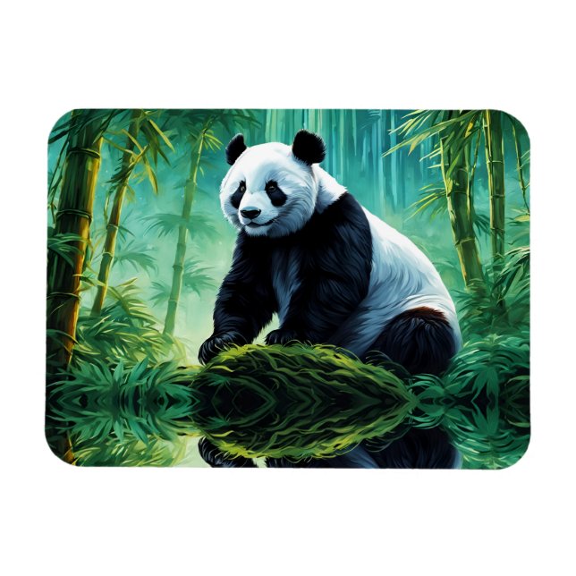 Magnet Flexible Panda géant dans la forêt de Bamboo (Horizontal)
