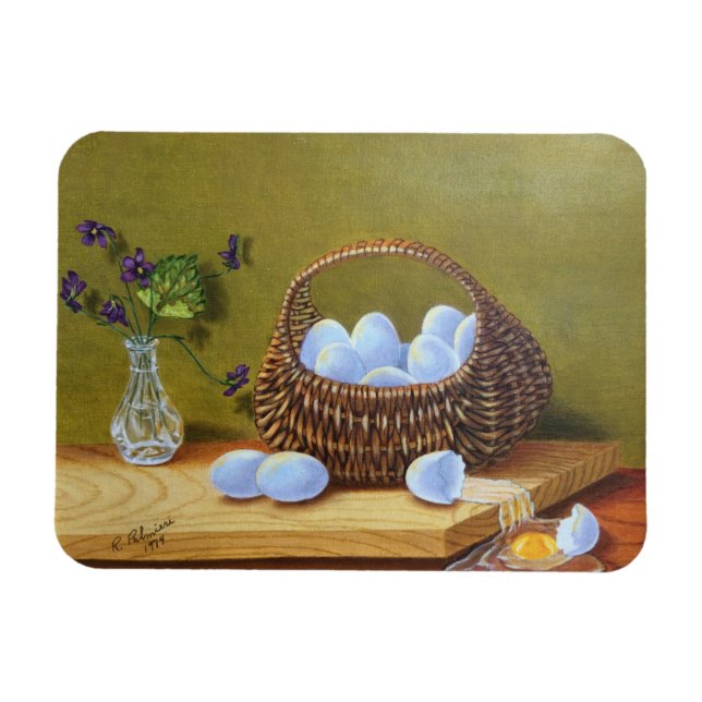 Magnet Flexible Panier d'oeufs avec violets (Horizontal)