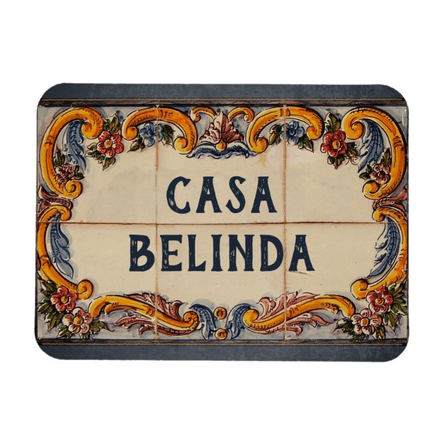 Magnet Flexible Panneau de la maison espagnole (texte personnalisa (Horizontal)