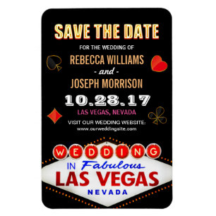 Magnet Flexible Panneau de nuit Las Vegas - Enregistrer le Mariage