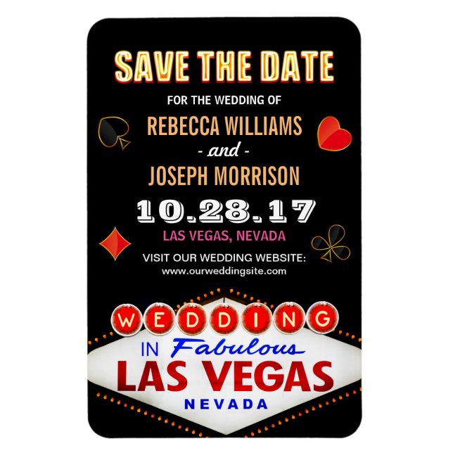 Magnet Flexible Panneau de nuit Las Vegas - Enregistrer le Mariage (Vertical)