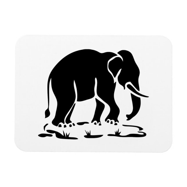 Magnet Flexible Panneau de trekking des éléphants asiatiques devan (Horizontal)