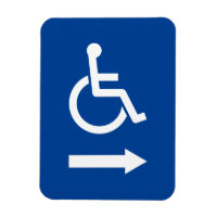 Panneau handicap fauteuil roulant avec flèche flex