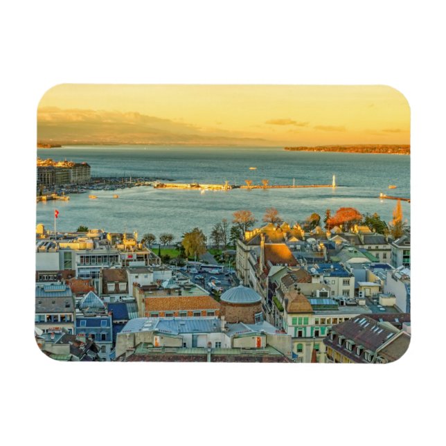 Magnet Flexible Panorama aérien de Genève, Suisse (Horizontal)