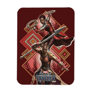 Magnet Flexible Panthère noire   Nakia & Okoye Wakandan Graphic