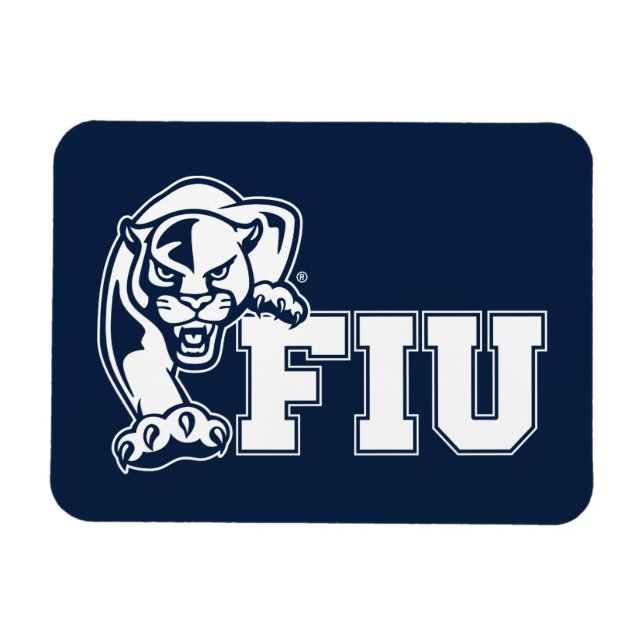 Magnet Flexible Panthers de la FIU - Logo blanc (Horizontal)