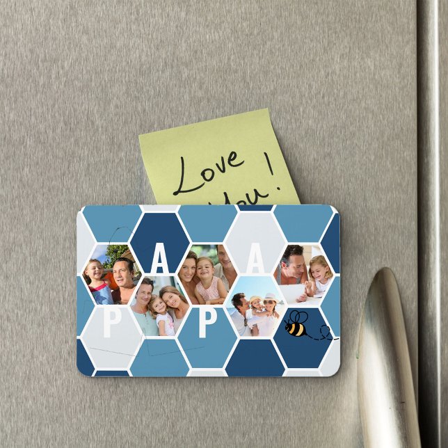 Magnet Flexible Papa Honeypeb Photo Collage 5 Photo 4 Lettre (Créateur téléchargé)