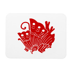 Magnet Flexible Papillon asiatique Japonais Conception Kamon