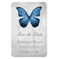 Papillon bleu Enregistrer l'aimant de date