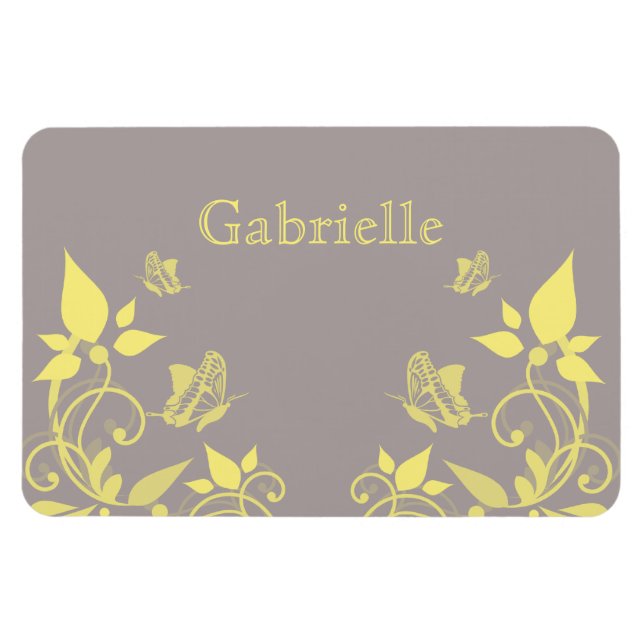Magnet Flexible Papillon jaune Aimant Floral Premium (Horizontal)
