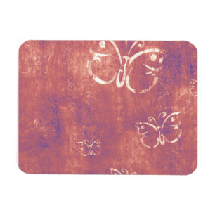 Magnet Flexible Papillons d'antiquités sur le violet et le rose