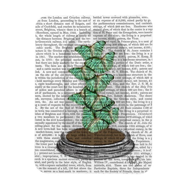 Magnet Flexible Papillons verts dans Bell Jar 2 (Vertical)