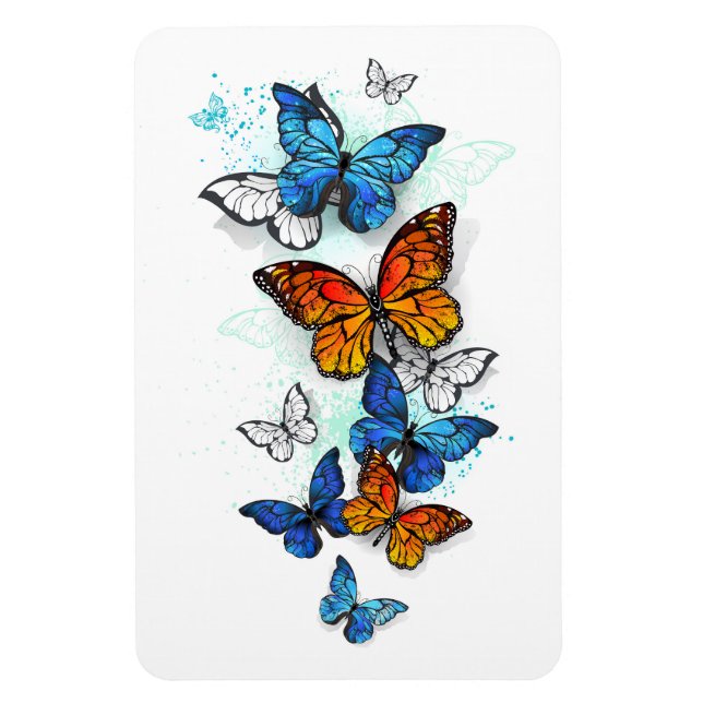 Magnet Flexible Papillons volants Morpho et Monarch (Vertical)