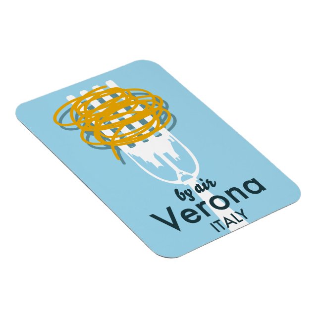 Magnet Flexible Par Air Vérone Italie poster de voyage rétro. (Côté Droit)