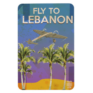 Magnet Flexible Par avion à l'affiche de Vintage voyage du Liban