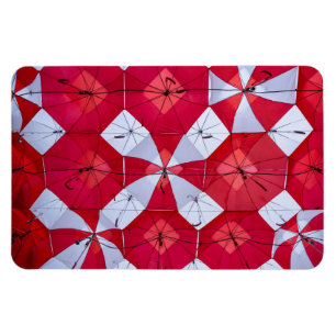 Magnet Flexible Parapluies ouverts rouges et blancs