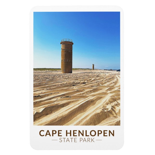 Magnet Flexible Parc d'état du Cap Henlopen Aquarelle Delaware (Vertical)