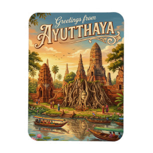 Magnet Flexible Parc historique d'Ayutthaya Thaïlande