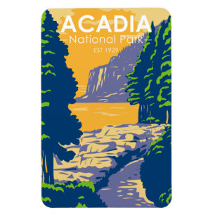 Magnet Flexible Parc national Acadia Bar Port Ocean Path Maine