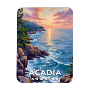 Magnet Flexible Parc national d'Acadia   Peinture de voyage de l'a